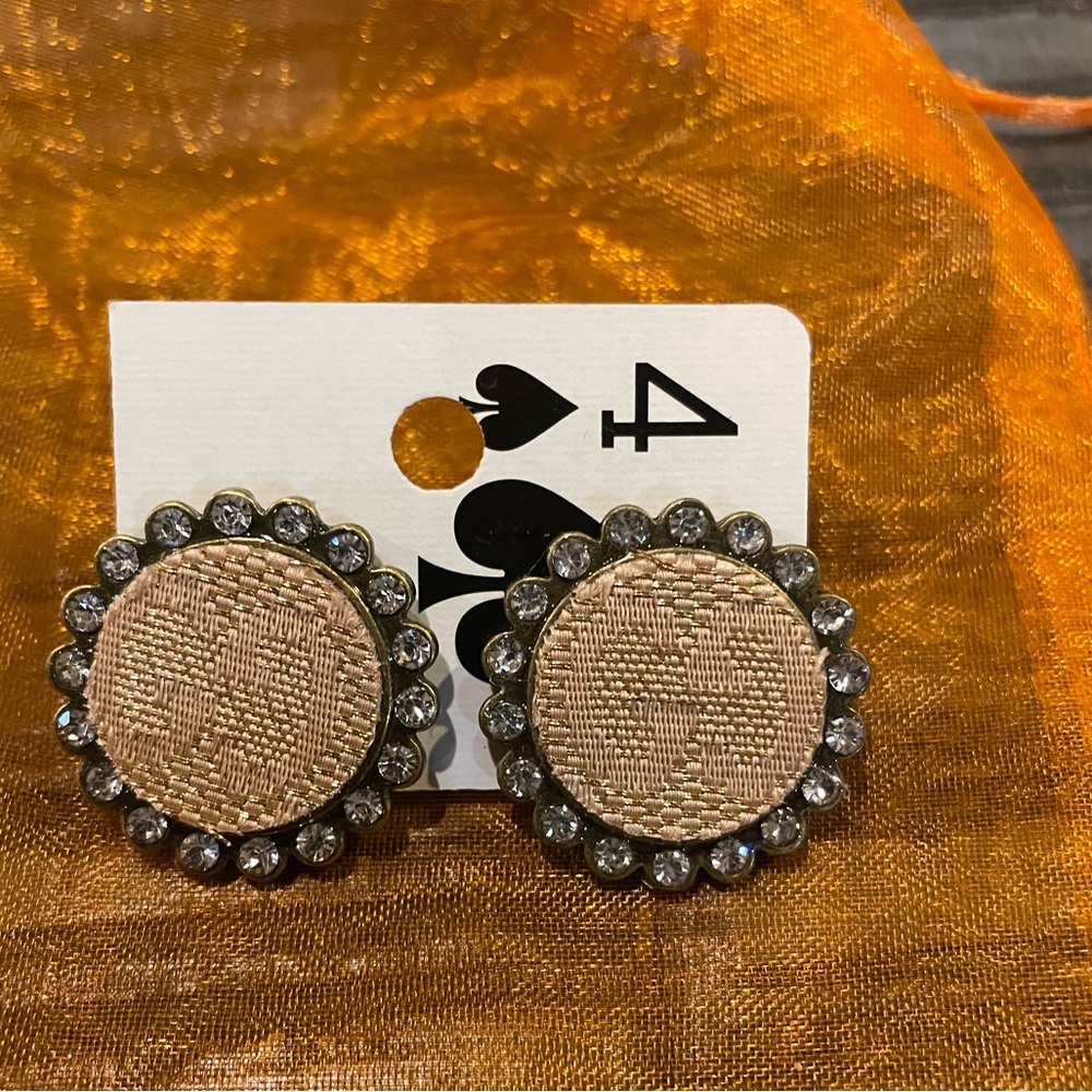 Gorgeous Gucci upcycled rhinestone earrings. Brand new, never worn.